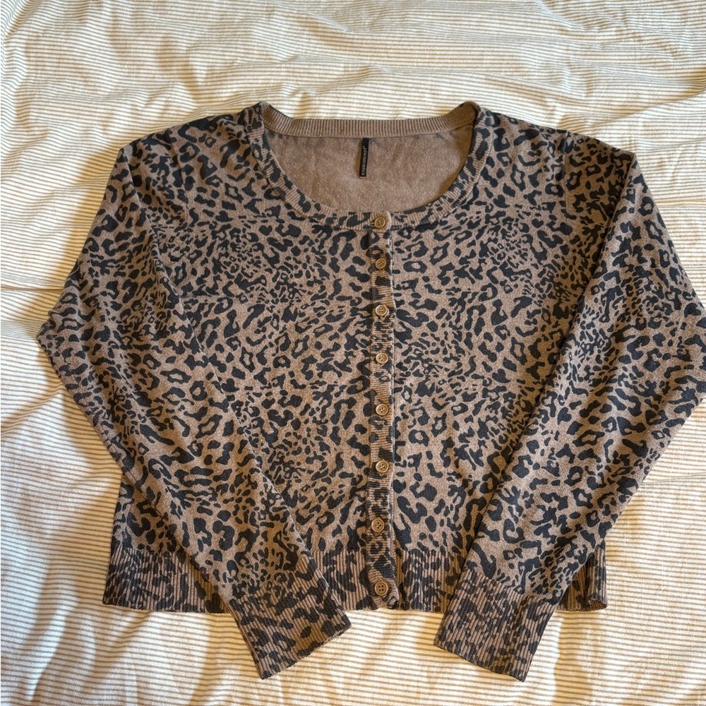 Leopard Print Cardigan Sweater